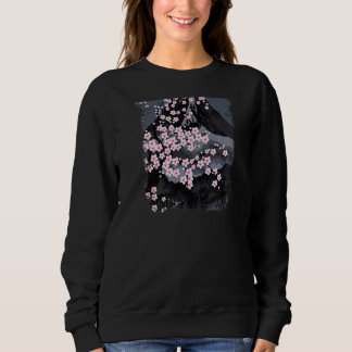 Sweatshirt Belle Fleur De Cerise Japonaise Sur Le Dos Avec Mo