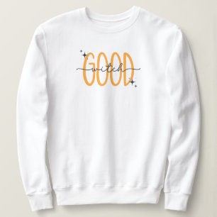 Sweatshirt Belle Sorcière moderne Halloween Orange Noir