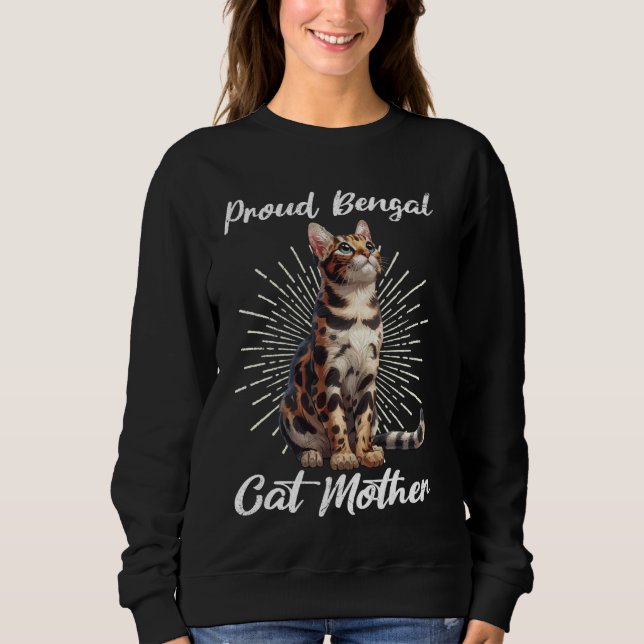 Sweatshirt Bengale Chats FIER BENGAL CAT MOM Bengale Chat mam (Devant)