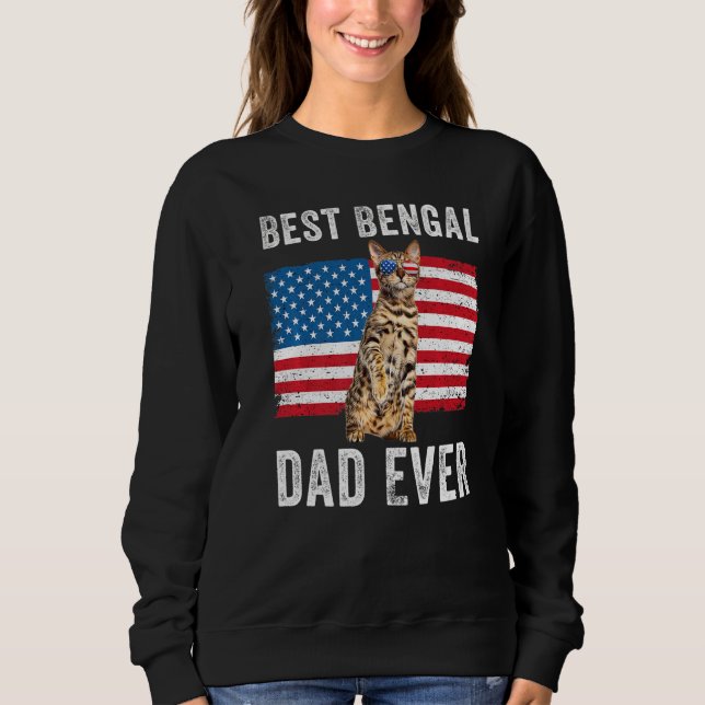 Sweatshirt Bengale Papa américain Drapeau Bengale Chat Propri (Devant)