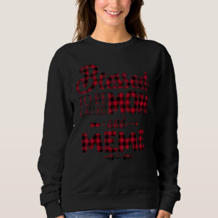 Sweatshirt Béni D'Être Appelé Maman Et Mème Rouge Mère Plaid