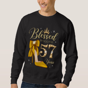 Sweatshirt Béni Par Dieu Pour 57 Ans 57e Anniversaire Woma
