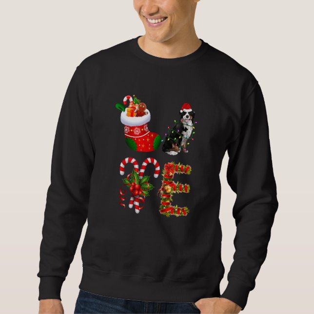Sweatshirt Berese Mountain Dog Christmas Light Dog Animal (Devant)