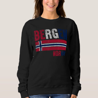 Sweatshirt Bergen Norvège Drapeau Norvégiens Hommes Femmes En