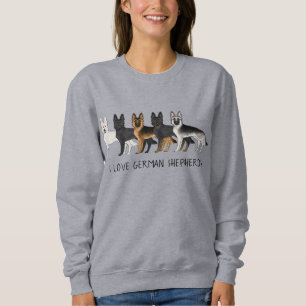 Sweatshirt Berger Allemand Chiens mignons J'aime Bergers Alle