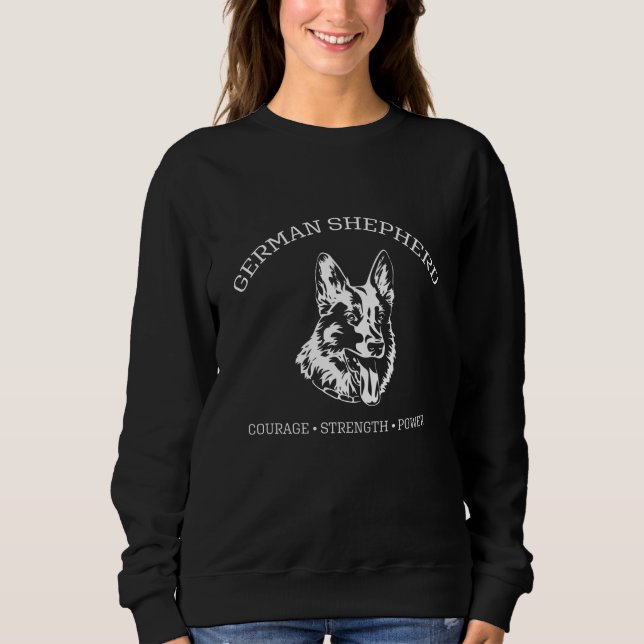 Sweatshirt Berger Allemand - Courage, Force, Puissance (Devant)