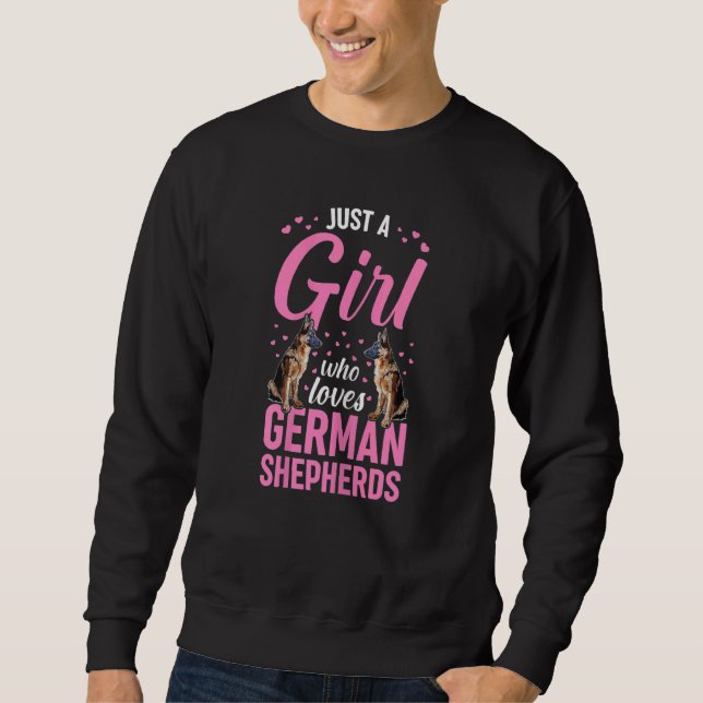 Sweatshirt Berger Allemand Juste Une Fille Qui Aime Le Chep A (Devant)