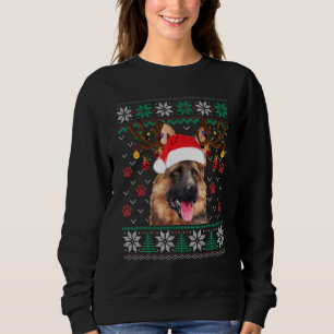 Sweatshirt Berger allemand Noël Père Noël Reindeer Ugly Swea