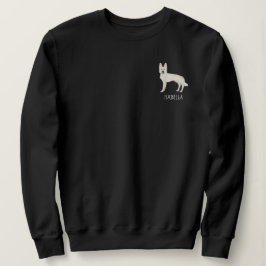 Sweatshirt Berger Suisse Blanc GSD avec texte personnalisé