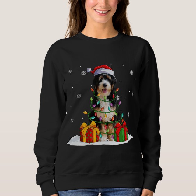 Sweatshirt Bernedoodle Père Noël Christmas Tree Lights Noël P (Devant)