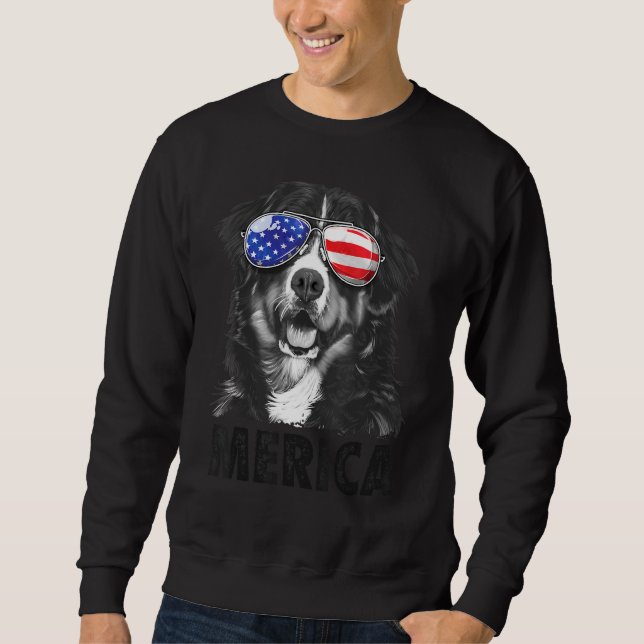 Sweatshirt Bernese Mountain Dog 4 juillet Merica Hommes Améri (Devant)