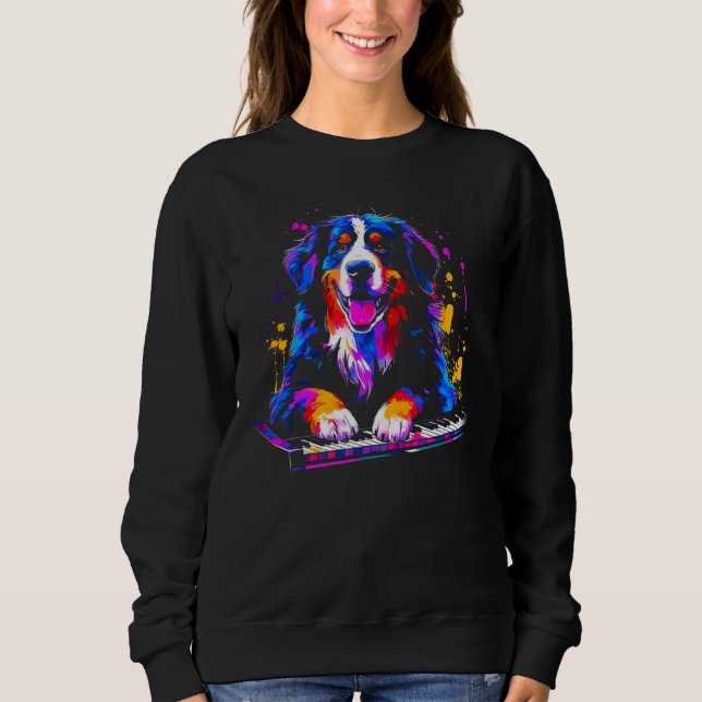 Sweatshirt Bernese Mountain Dog Pianist (Devant)