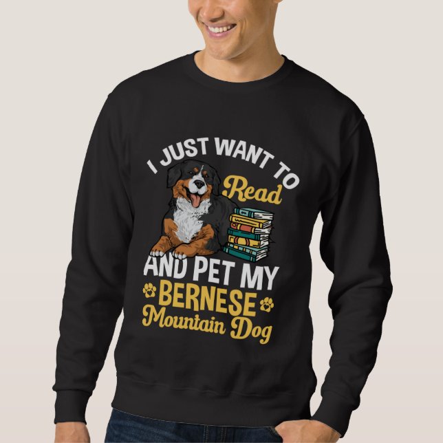 Sweatshirt Bernese Mountain Dog Read Books (Devant)