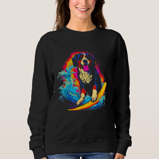 Sweatshirt Bernese Mountain Dog Surfer (Devant)
