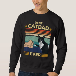 Sweatshirt Best Cat Dad Ever Vintage Retro Cat Gifts Men Fath
