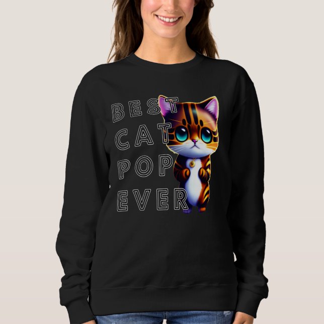 Sweatshirt Best Cat Pop Cute Kitten (Devant)