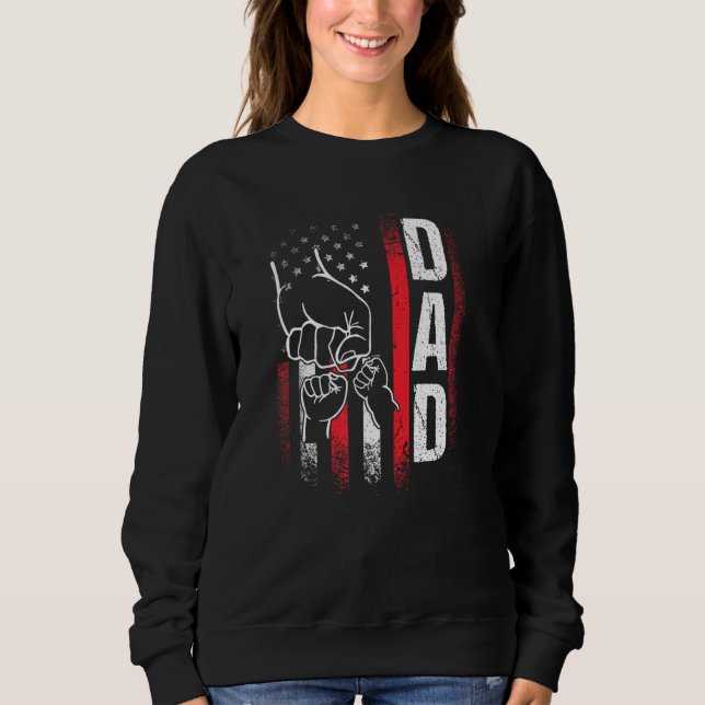 Sweatshirt Best Dad Ever Fist Bump Dad American Flag Father s (Devant)