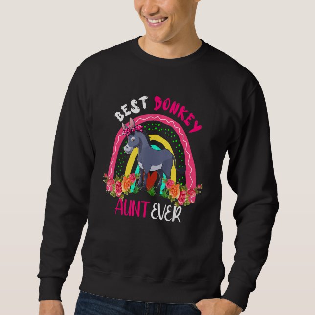 Sweatshirt Best Donkey Aunt Ever Cute Donkey Bow Tie Farm Mot (Devant)