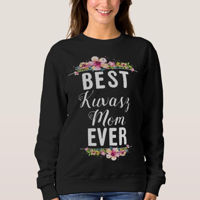 Sweatshirt Best Kuvasz Mom Ever Floral (Devant)