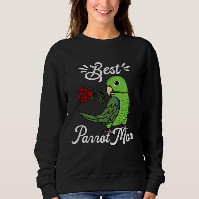 Sweatshirt Best Parrot Mom I Green Parrotlet (Devant)