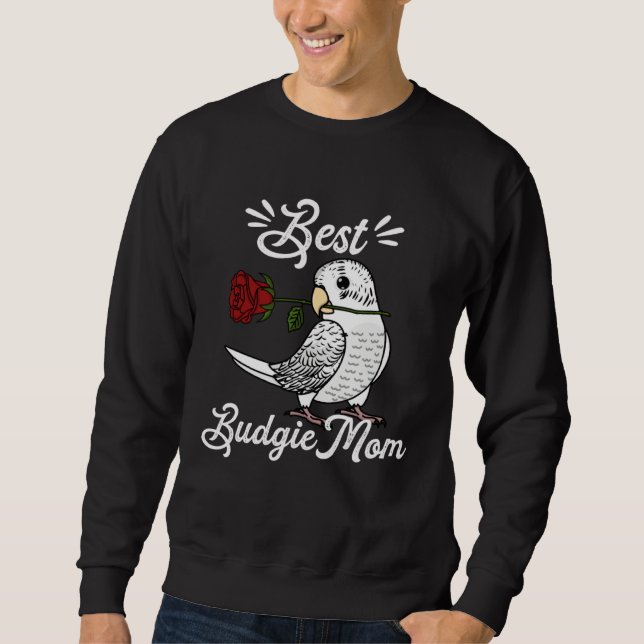 Sweatshirt Best Parrot Mom I White Budgie Budgerigar (Devant)