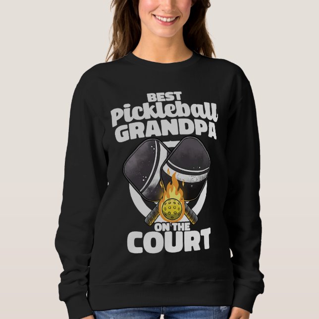 Sweatshirt Best Pickleball Grandpa Paddle Pickleballer Lucky  (Devant)