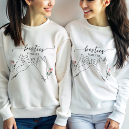 Sweatshirt Besties Forever Pinky Promise Fleur Cadeau Personn