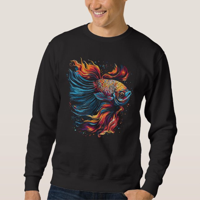 Sweatshirt Betta Fish Cool Abstract Colorful (Devant)
