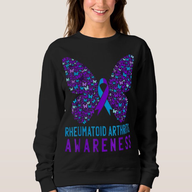 Sweatshirt Beurre Rheumatoïde Sensibilisation à l'arthrite RA (Devant)