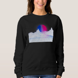 Sweatshirt Bi Drapeau Coucher de soleil sur blanc Bg 90s 80s