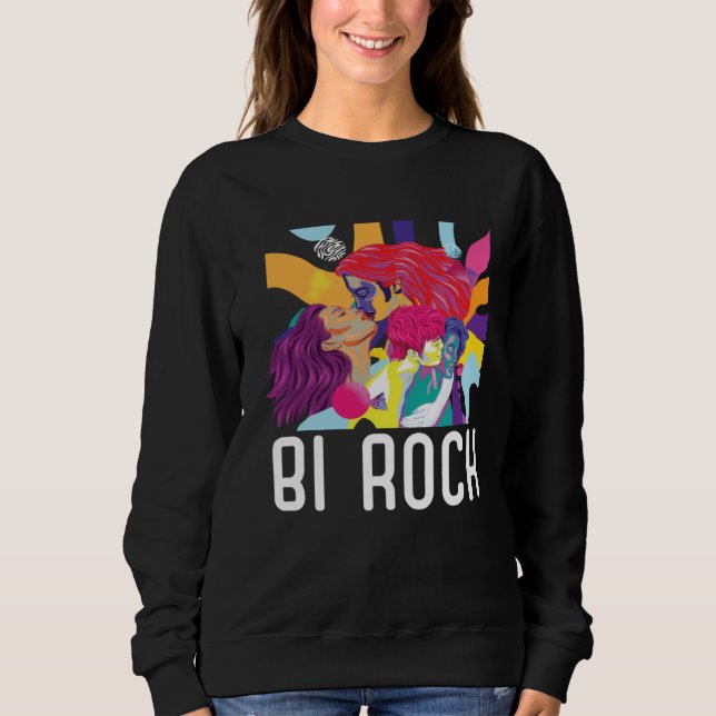Sweatshirt Bi Rock Bisexual Rainbow Pride March Bisexuality L (Devant)