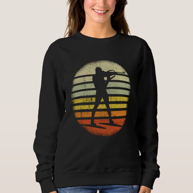 Sweatshirt Biathlon retro winter sports biathlete skier mount (Devant)