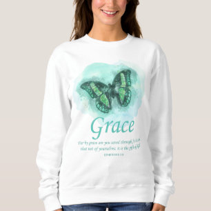 Sweatshirt Bible du papillon chrétien pour les femmes Verse 