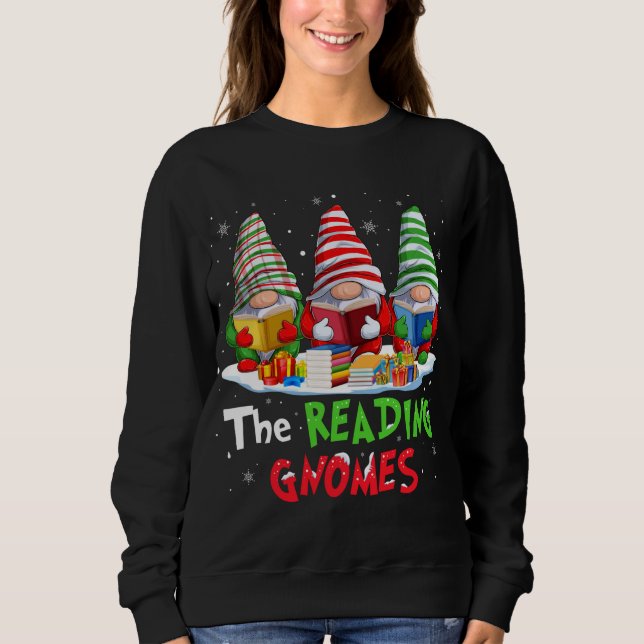 Sweatshirt Bibliothécaire Les Gnomes De Lecture Noël Drôle Po (Devant)