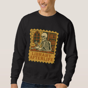 Sweatshirt Bibliothèque Après-vie - Squelette gothique Biblio