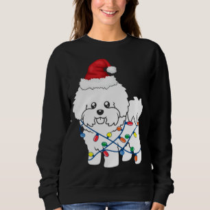 Sweatshirt Bichon Frise Noël Lumière Drôle Chien Amant Cadeau