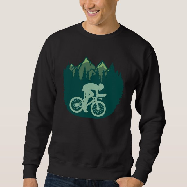 Sweatshirt Bicycle Riding Trip Mountains Nature Sport Hobby C (Devant)