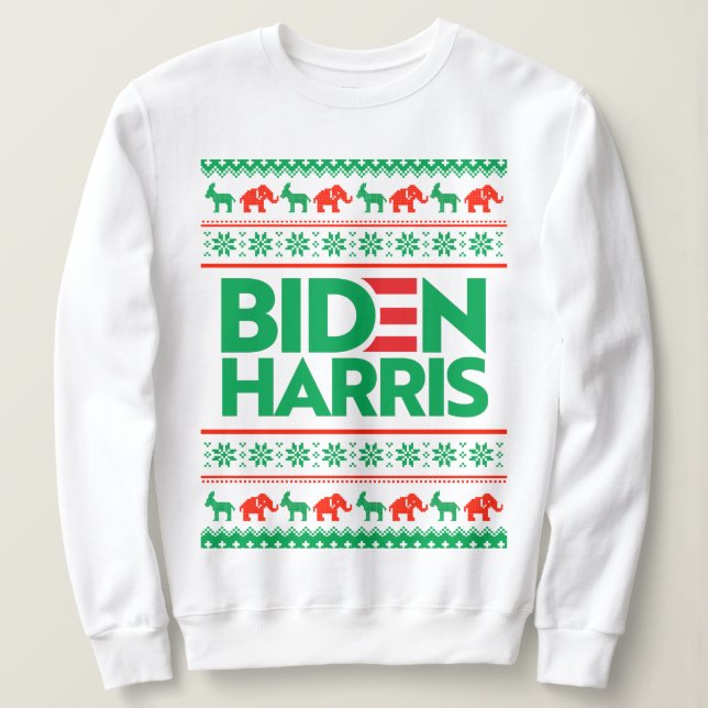 Sweatshirt BIDEN HARRIS PÂTE DE NOËL LAIGRE (Vert) (Design devant)