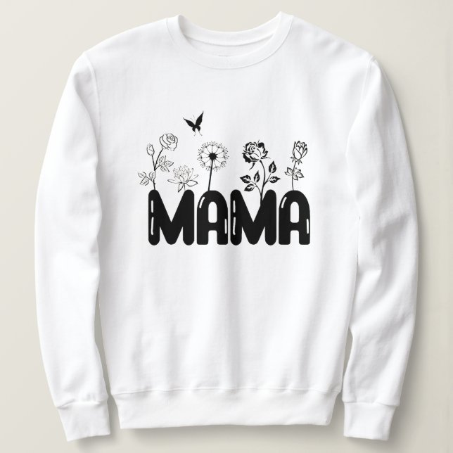 Sweatshirt Bienheureux Fleurs Mama (Design devant)
