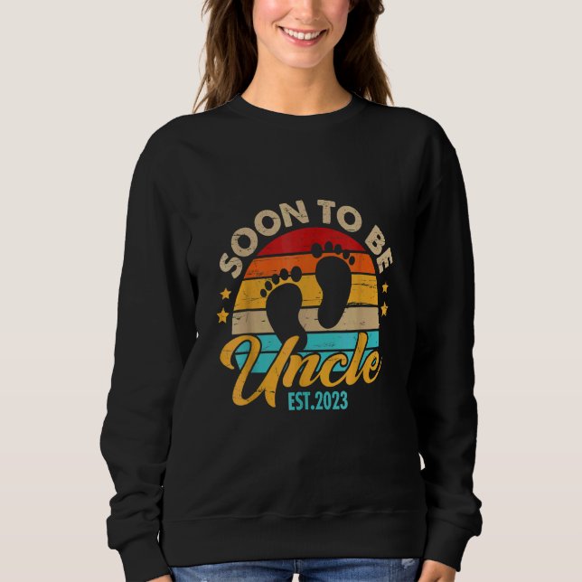 Sweatshirt Bientôt Être Oncle 2023 Fête des pères première pa (Devant)