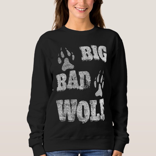 Sweatshirt BIG and evil wolf disstressed paw print (Devant)