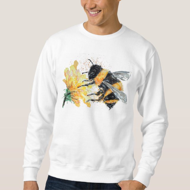 Sweatshirt Big Bumble Bee collecte du pollen (Devant)