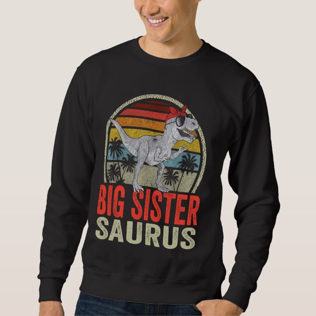 Sweatshirt Big Soeur Saurus T Rex Dinosaur Saurus Famille Mat (Devant)