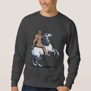 Sweatshirt Bigfoot montant une licorne