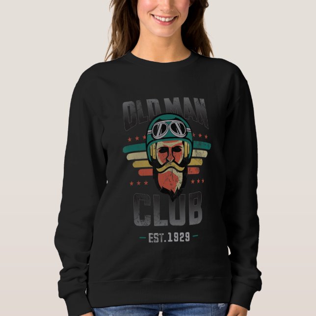 Sweatshirt Biker ou moto ou Old Man Club Est 1929 (Devant)