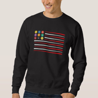 Sweatshirt Billiard American Flag Cue Pool Balls Billiard Pl