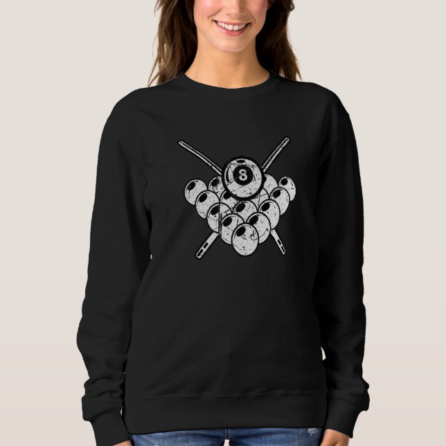Sweatshirt Billiard Balls Design Snooker Pool Billiards Men W (Devant)