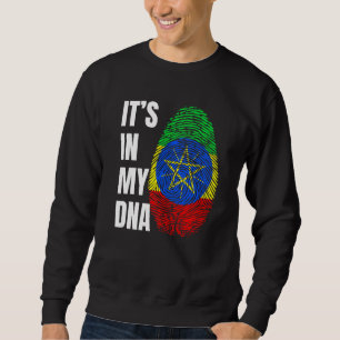 Sweatshirt Biométrie ADN Empreinte digitale Drapeau éthiopien
