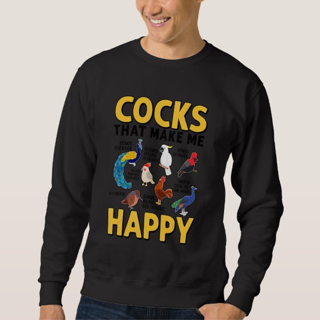 Sweatshirt Birds Collection Rooster Peacock Cockatoo Cockatie (Devant)