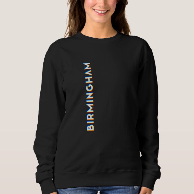 Sweatshirt Birmingham Alabama CMYK Glitch Type (Devant)
